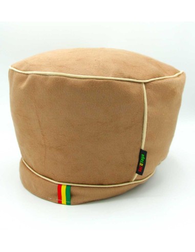 "ROYAL" Camel suede Rasta Tam with lion of judah embroidery