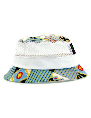"SKY KENTE MESH" Wax fabric and mesh fabric Bucket hat