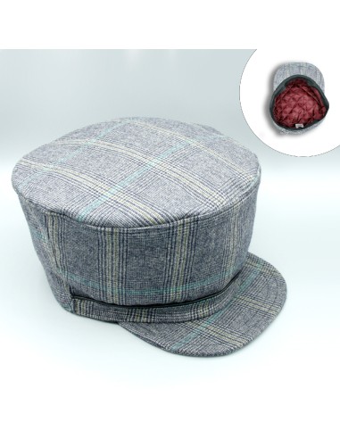 Prince of Wales woolen fabric and quilted lining Rasta cap