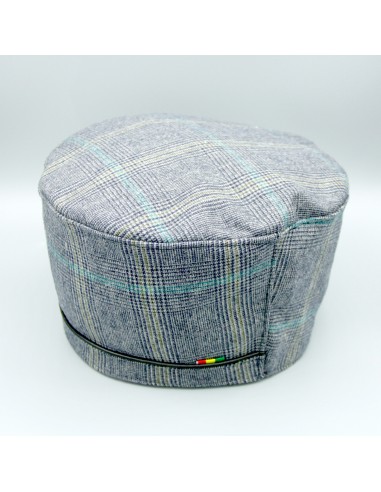 Prince of Wales woolen fabric and quilted lining Rasta tam